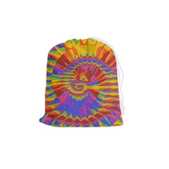 Colorful Spiral Abstract Swirl Twirl Art Pattern Drawstring Pouch (medium) by Jancukart