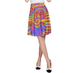 Colorful Spiral Abstract Swirl Twirl Art Pattern A-line Skirt