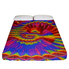 Colorful Spiral Abstract Swirl Twirl Art Pattern Fitted Sheet (king Size)