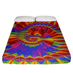 Colorful Spiral Abstract Swirl Twirl Art Pattern Fitted Sheet (california King Size)