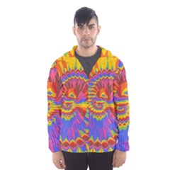 Colorful Spiral Abstract Swirl Twirl Art Pattern Men s Hooded Windbreaker