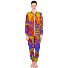 Colorful Spiral Abstract Swirl Twirl Art Pattern Onepiece Jumpsuit (ladies)