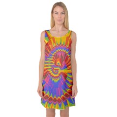 Colorful Spiral Abstract Swirl Twirl Art Pattern Sleeveless Satin Nightdress