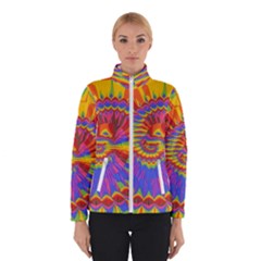 Colorful Spiral Abstract Swirl Twirl Art Pattern Women s Bomber Jacket