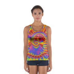 Colorful Spiral Abstract Swirl Twirl Art Pattern Sport Tank Top  by Jancukart