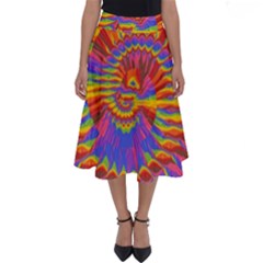 Colorful Spiral Abstract Swirl Twirl Art Pattern Perfect Length Midi Skirt