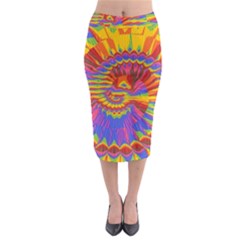 Colorful Spiral Abstract Swirl Twirl Art Pattern Midi Pencil Skirt by Jancukart