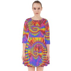 Colorful Spiral Abstract Swirl Twirl Art Pattern Smock Dress by Jancukart