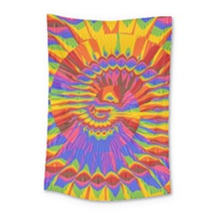 Colorful Spiral Abstract Swirl Twirl Art Pattern Small Tapestry by Jancukart