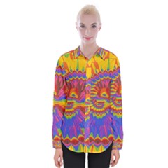 Colorful Spiral Abstract Swirl Twirl Art Pattern Womens Long Sleeve Shirt