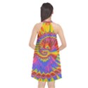 Colorful Spiral Abstract Swirl Twirl Art Pattern Halter Neckline Chiffon Dress  View2