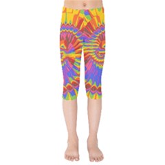 Colorful Spiral Abstract Swirl Twirl Art Pattern Kids  Capri Leggings 