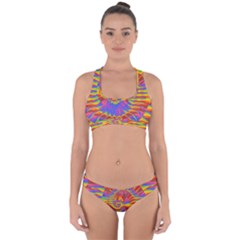 Colorful Spiral Abstract Swirl Twirl Art Pattern Cross Back Hipster Bikini Set by Jancukart