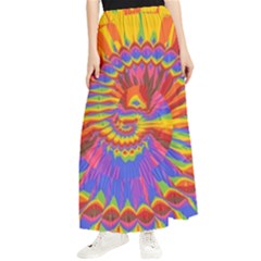 Colorful Spiral Abstract Swirl Twirl Art Pattern Maxi Chiffon Skirt by Jancukart