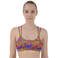 Colorful Spiral Abstract Swirl Twirl Art Pattern Line Them Up Sports Bra by Jancukart