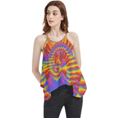 Colorful Spiral Abstract Swirl Twirl Art Pattern Flowy Camisole Tank Top by Jancukart