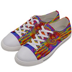 Colorful Spiral Abstract Swirl Twirl Art Pattern Men s Low Top Canvas Sneakers by Jancukart