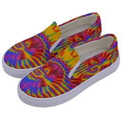 Colorful Spiral Abstract Swirl Twirl Art Pattern Kids  Canvas Slip Ons