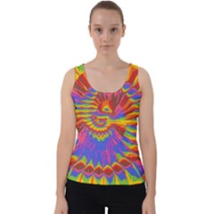 Colorful Spiral Abstract Swirl Twirl Art Pattern Velvet Tank Top