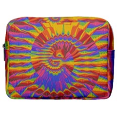 Colorful Spiral Abstract Swirl Twirl Art Pattern Make Up Pouch (large) by Jancukart