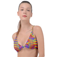 Colorful Spiral Abstract Swirl Twirl Art Pattern Knot Up Bikini Top