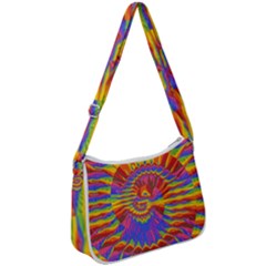 Colorful Spiral Abstract Swirl Twirl Art Pattern Zip Up Shoulder Bag