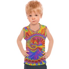 Colorful Spiral Abstract Swirl Twirl Art Pattern Kids  Sport Tank Top