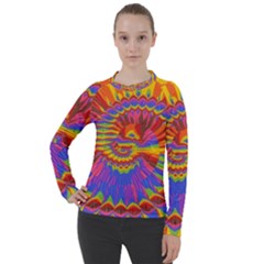 Colorful Spiral Abstract Swirl Twirl Art Pattern Women s Pique Long Sleeve Tee