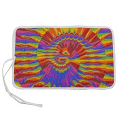 Colorful Spiral Abstract Swirl Twirl Art Pattern Pen Storage Case (m) by Jancukart