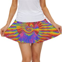 Colorful Spiral Abstract Swirl Twirl Art Pattern Women s Skort