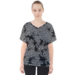 Modern Tribalism Elegance Print V-neck Dolman Drape Top by dflcprintsclothing