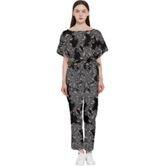 Modern Tribalism Elegance Print Batwing Lightweight Chiffon Jumpsuit by dflcprintsclothing