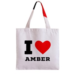 I Love Amber Zipper Grocery Tote Bag by ilovewhateva