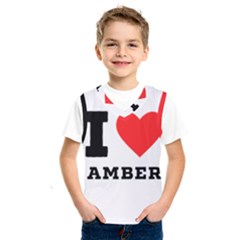 I Love Amber Kids  Basketball Tank Top by ilovewhateva