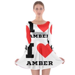 I Love Amber Long Sleeve Skater Dress by ilovewhateva