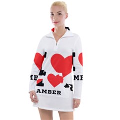 I Love Amber Women s Long Sleeve Casual Dress by ilovewhateva