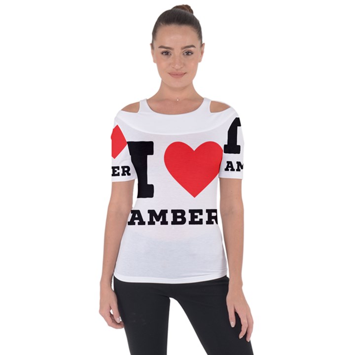 I love amber Shoulder Cut Out Short Sleeve Top