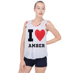 I Love Amber Bubble Hem Chiffon Tank Top by ilovewhateva