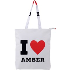 I Love Amber Double Zip Up Tote Bag