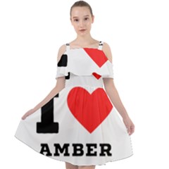 I Love Amber Cut Out Shoulders Chiffon Dress