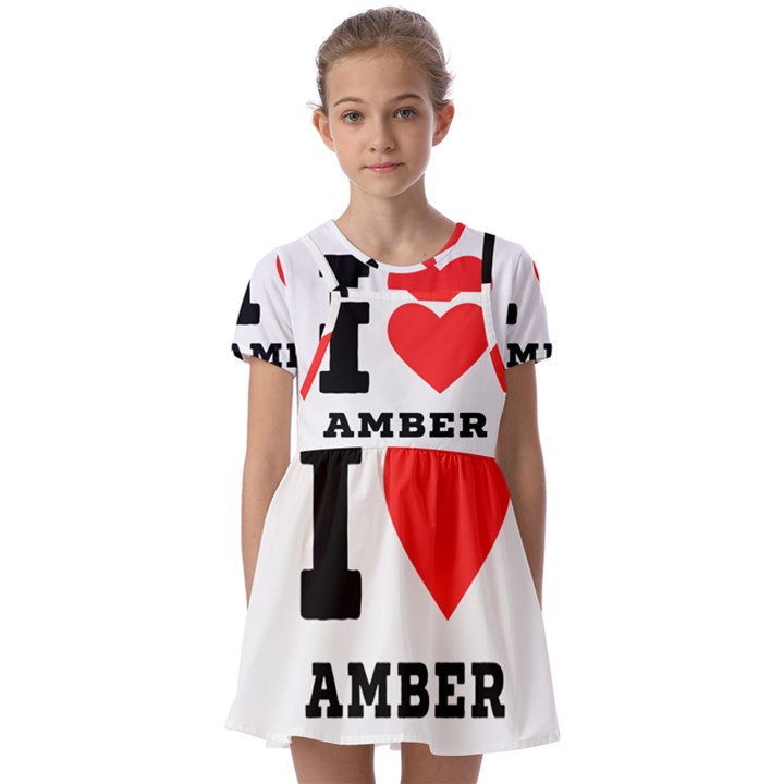 I love amber Kids  Short Sleeve Pinafore Style Dress