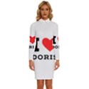 I love doris Long Sleeve Shirt Collar Bodycon Dress View1