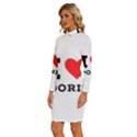 I love doris Long Sleeve Shirt Collar Bodycon Dress View2