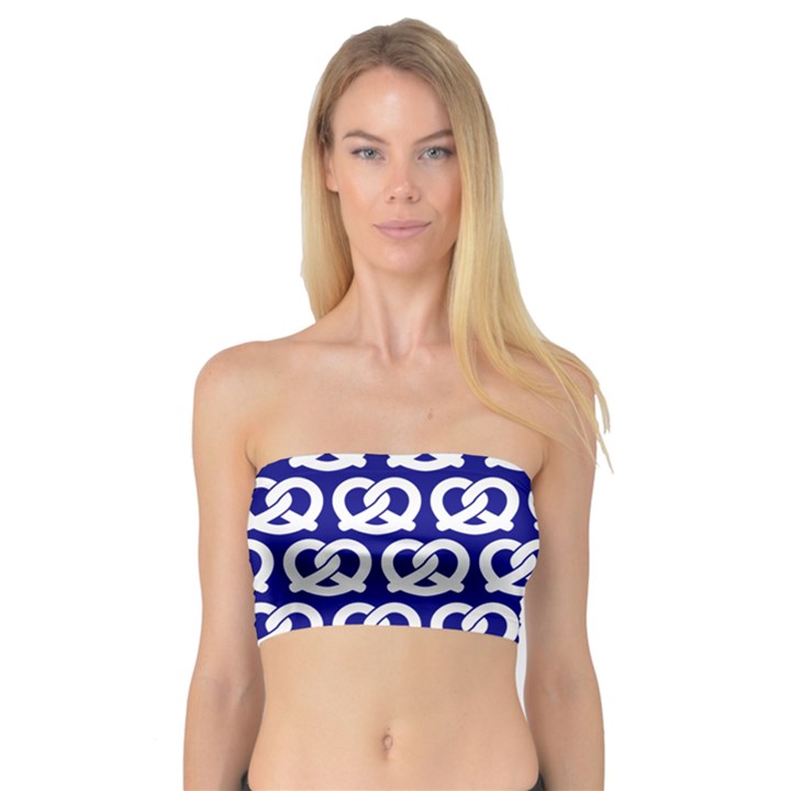 Navy Pretzel Illustrations Pattern Bandeau Top