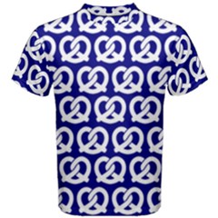 Navy Pretzel Illustrations Pattern Men s Cotton Tee by GardenOfOphir