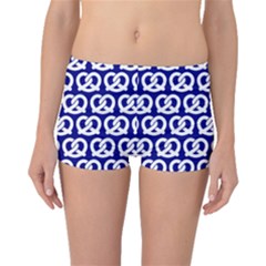 Navy Pretzel Illustrations Pattern Boyleg Bikini Bottoms by GardenOfOphir