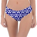 Navy Pretzel Illustrations Pattern Reversible Classic Bikini Bottoms View1