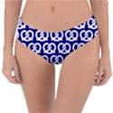 Navy Pretzel Illustrations Pattern Reversible Classic Bikini Bottoms View3