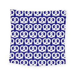 Navy Pretzel Illustrations Pattern Square Tapestry (small) by GardenOfOphir