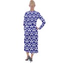 Navy Pretzel Illustrations Pattern Velvet Maxi Wrap Dress View2